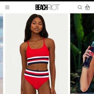Beach Riot Millie Top and Bottom American Colorblock